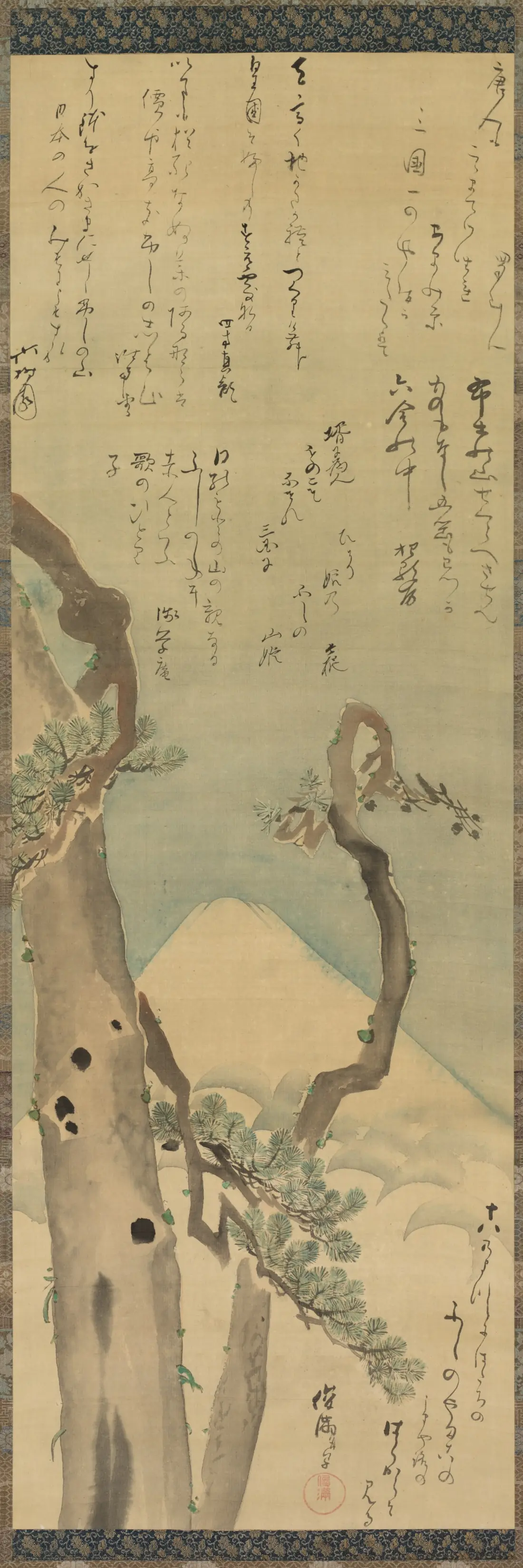 日本の掛け軸「Mt. Fuji through Pines」（クリーブランド美術館所蔵）